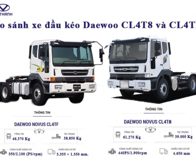 SO SÁNH XE ĐẦU KÉO DAEWOO CL4T8 VÀ CL4TF